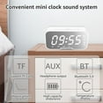 thumbnail image 3 of JTNero Digital Alarm Clock 1400mAh Rechargeable Bluetooth Speaker Dual Alarm Clock Mirror Surface Alarm Clock Temperature Display Brightness Adjustable for Bedroom Bedside, 3 of 6