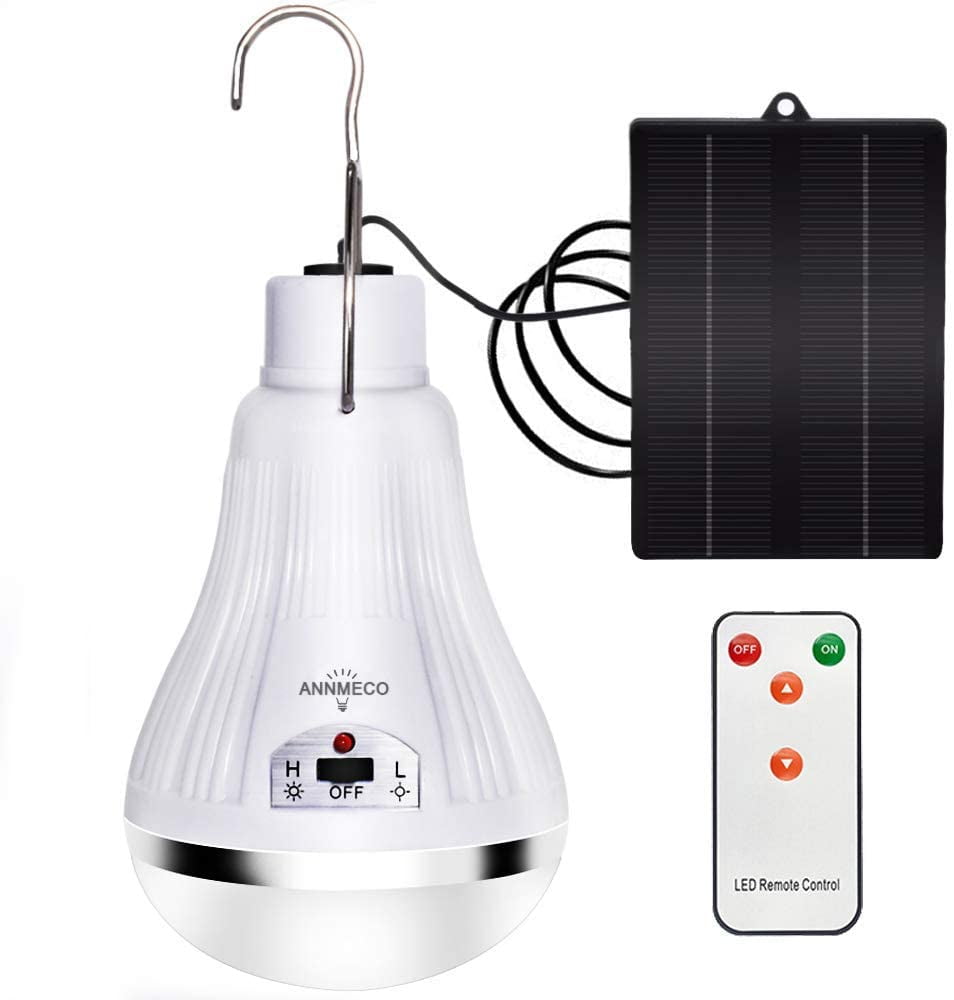 Solar Lights Camping Lamp 30W 3000Lumen Rechargeable LED Bulb 2 Dimming