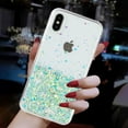 thumbnail image 6 of Designed for iPhone XS / iPhone X Bling Glitter Case Glow in The Dark Funny Shiny Sparkle Noctilucent Fluorescent for Women Girls Protective Case for iPhone XS / iPhone X, Green, 6 of 6