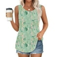 thumbnail image 2 of Goodeals Women's Tank Tops Pleated Floral Printed Tunic Shirts Sleeveless Crewneck Blouses 2025 Summer Dressy Casual Loose Spring T Shirts(Multicolor,XXXL), 2 of 6