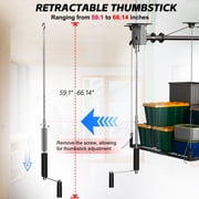 YOHKOH 4x4 FT Overhead Garage Storage Rack – Heavy-Duty Ceiling Lift System with Hand Crank & Secure Lock, Adjustable Storage for Workshop & Basement