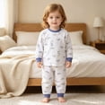 thumbnail image 2 of CAUYDY Newborn Girl Suits Toddler Clothes Fall Winter Long Sleeve Top Pants 2PCS Cute Set Infant Sleepers Baby Pajamas for Girls 12 18 24 Months Sizes 18-24 Months,Blue, 2 of 7