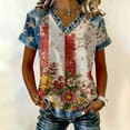 thumbnail image 2 of Trgacdwlo Waffle 250 Anniversary USA Shirts 1776-2026 Flag Print Womens Short Sleeve Shirt Independence Day Red White and Blue Womens Fourth of July Shirt XL, 2 of 4