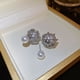 thumbnail image 2 of Pendientes de mujer brillar ER Agujas de plata con diamantes y perlas diseño de moda, 2 of 5
