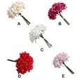 thumbnail image 4 of Matsuzay Rosas artificiales 5 cabezas flores falsas novia ramo de boda toque Real romántico para ceremonia fiesta foto Prop diseño Decoración Rosa roja, 4 of 6