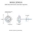 thumbnail image 5 of Rosec Jewels Classic Moissanite Stud Earrings with Halo - 0.6 Carat - D-VS1 Quality, 14K White Gold, 5 of 6