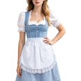thumbnail image 2 of Womens Dresses Summer Solid Color Mini Apron Skirt Lace Trim Dual Pocket Tie Waist Stylish Daily Decor Bottom, 2 of 4