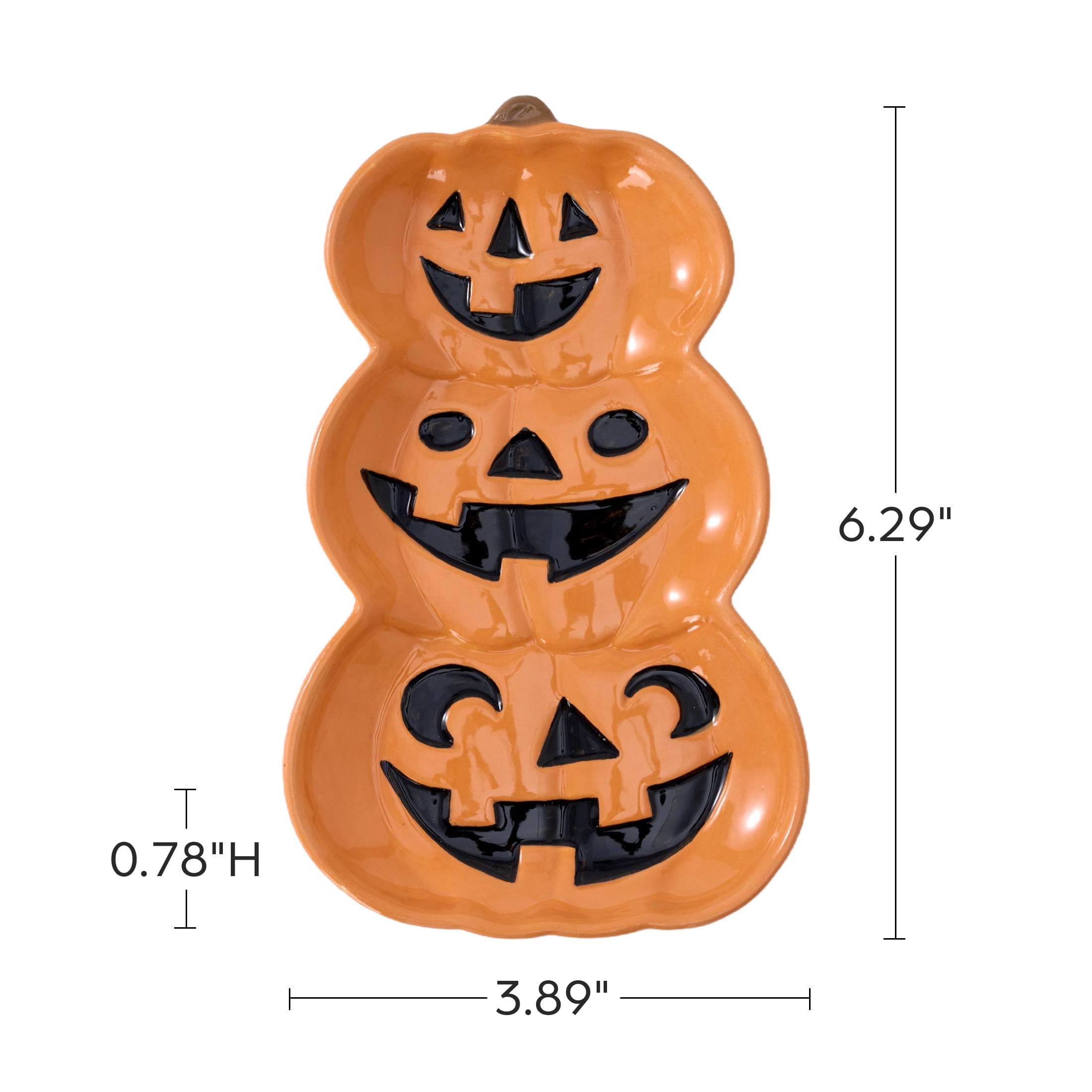 Way to Celebrate Pumpkin Shaped Ceramic Spoon Rest for Halloween Decoration