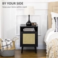 thumbnail image 4 of HOMCOM Nightstand, Bedside Table, Side Table w/ Cupboard and Shelf, Black, 4 of 10