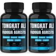 (2 Pack) Tongkat Ali Fadogia Agrestis Nitric Oxide Booster Supplement L Arginine Citrulline Pre Workout for Men with Fenugreek Turkesterone - Ashwagandha(120 Count)