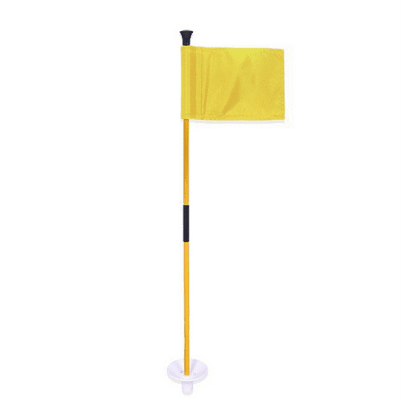 Yellow Golf Green Flag, Two-Section Detachable Flagpole, Easy to Carry Green Target Flag Hole Cup