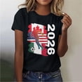thumbnail image 2 of 2026 Soccer Cup Shirts For Women Crewneck Football Sports Jerseys Tops Summer USA Canada Mexico Flag Graphic Tee, 2 of 6
