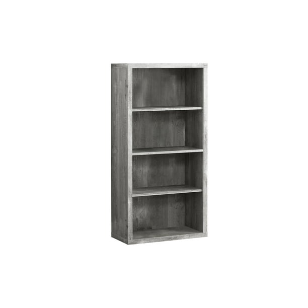 Bookcase 48 H Grey Wood Grain, 48 Inch Wide Bookcase With Glass Doors