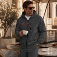 thumbnail image 5 of Men's Full Zip Hoodie Long Sleeve Casual Sweatshirt with Chest Pocket Drawstring Soft Fall Zip Up Hoodie, 5 of 6