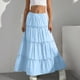 thumbnail image 2 of Vestido de Verano Midi Longitud Color Sólido Relajado Deportes Elástico de la Cintura Nudo Falda Completa para Niños, 2 of 8
