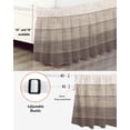 thumbnail image 3 of Rustic Stripes Bed Skirt Queen Size 18&nbsp;Inch Drop, Khaki Gradient Farmhouse Wood Grain Wrap Around Dust Ruffle Bedskirts, Wrinkle & Fade Resistant Easy Fit Bedskirt with Adjustable Elastic, 3 of 8