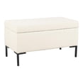 thumbnail image 1 of HomePop 17.5" Medium Modern Boucle Fabric Storage Bench with Metal Legs in White, 1 of 12