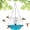 Blue a, variant on LEJHVAQK Solar Cascade Hanging Bird Bath Fountain - 18" Artistic Scalloped Glass Bowl with Solar Powered Pump - Elegant Outdoor Birdfeeder & Water Feature for Garden, Yard & Patio Decor