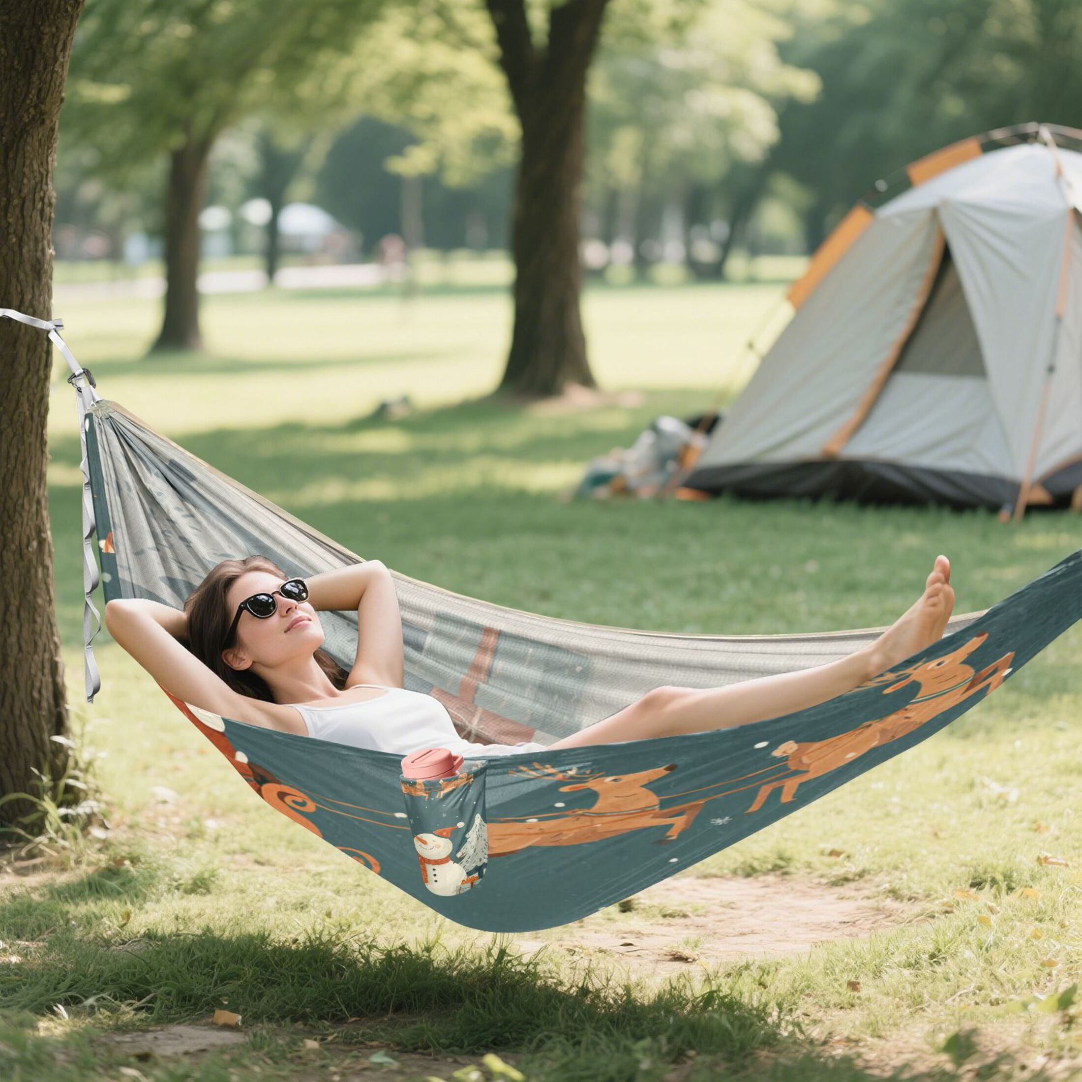 Hammock Camping Hammock Nylon Portable Hammock Travel Camping Hammock A Snowman