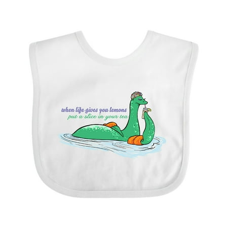 

Inktastic Loch Nessie When Life Gives You Lemons Sipping Tea Gift Baby Boy or Baby Girl Bib
