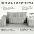 thumbnail image 3 of SEENYOO 62.6" Cloud Couch, Couch for Small Living Room, Modular Deep-Seat Floor Lounge Chair, Oversized All-Foam Corduroy with Ottoman, Compressed Shipping, Easy Assembly, Grey, 3 of 16