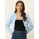 thumbnail image 2 of Bolero Crop Top de Otoño Invierno Allegra K Azul Claro M, 2 of 6