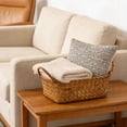 thumbnail image 4 of S Woven Wicker Storage Basket With Handle Wood Natural Decor Small 9.45X3.15X3.15In, 4 of 7