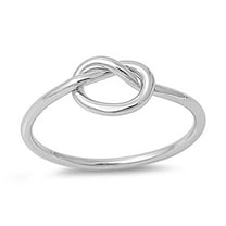 CHOOSE YOUR COLOR Sterling Silver Women's Plain Thin Knot Ring 925 Band 7mm Jewelry Female Size 8
