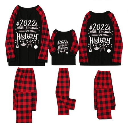 

LWZWM Family Matching Pajamas Set Xmas Tree Holiday Pjs Matching Family Pajamas Christmas Red Plaid Holiday Pjs Clothes Sleepwear Men XXL