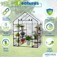 thumbnail image 5 of OGrow Mini Walk In Greenhouse for Outdoors Portable Green House 3 Tiers 12 Shelves 15lbs, 5 of 6