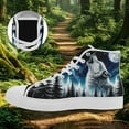 thumbnail image 3 of Coolcustomize Men's Lightweight High-Top Sneakers - Lace-Up Shoes with Wolf Graphic, Urban & Outdoor Shoes, Gym, Hiking, Casual Attire - Black Synthetic Upper, Sporty Design, Breathable Fabric Lining, 3 of 11