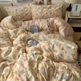 thumbnail image 1 of Double Print Waffle Cotton Bedding Set with Duvet Cover Pillowcases for Home, 1 of 6