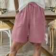 thumbnail image 2 of Stretchy Shorts for Women High Waisted for Linen Wide Leg Beach Summer Pants Casual Vacation Pant Beach Vacation Trendy 2025 S-3XL, 2 of 5