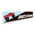 thumbnail image 3 of Monster Truck Sign, Kid's Room Sign, Truck Sign, Truck Lover Sign, Custom Kid Bedroom Aluminum Decor - 4x18 inches, 3 of 4