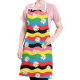 thumbnail image 5 of Pioneer Flower Floral Print Pattern Apron for Women and Men, Cotton Linen Waterproof with Pockets, Adjustable, 33x27 Inch for Kitchen, Gardening, BBQ, Salon, 5 of 6