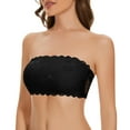 thumbnail image 3 of Strapless Bra Lace Bandeau Top Women's Bra Without Underwire Padded Bralette Tube Top with Transparent Straps Shaping Bra Comfortable & Breathable(Color:Black,Size:One Size), 3 of 6