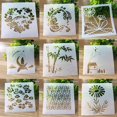 thumbnail image 4 of Lubelski 1 Set Painting Stencil Flower Pattern Multifunctional PET Paper Craft Painting Template for Wall Art, 4 of 4