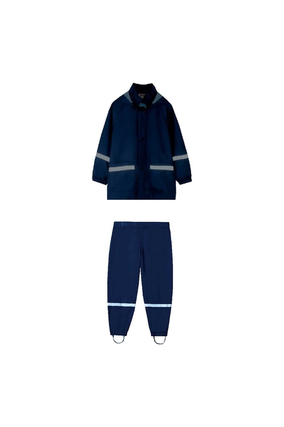 Big Boys Outfits Outdoor Hooded Raincoat Windbreaker Rain Pants Suit, 2-Piece