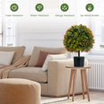 thumbnail image 6 of 22" Artificial Boxwood Topiary Ball Trees, Sun Resistant Faux Potted Plants with Fruits, Decorative Fake Shrubs Bushes with Cement Pot, Topiary Trees Artificial for Outdoor Indoor Set of 2, 6 of 9