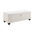 thumbnail image 6 of GZXS Flip-Top Upholstered Storage Ottoman Bench with Tufted Lid & Solid Wood Frame - 48"L x 18.7"W x 17.25"H, Easy Assembly for Bedroom/Entryway/Living Room, Chenille Fabric, Beige, 6 of 8