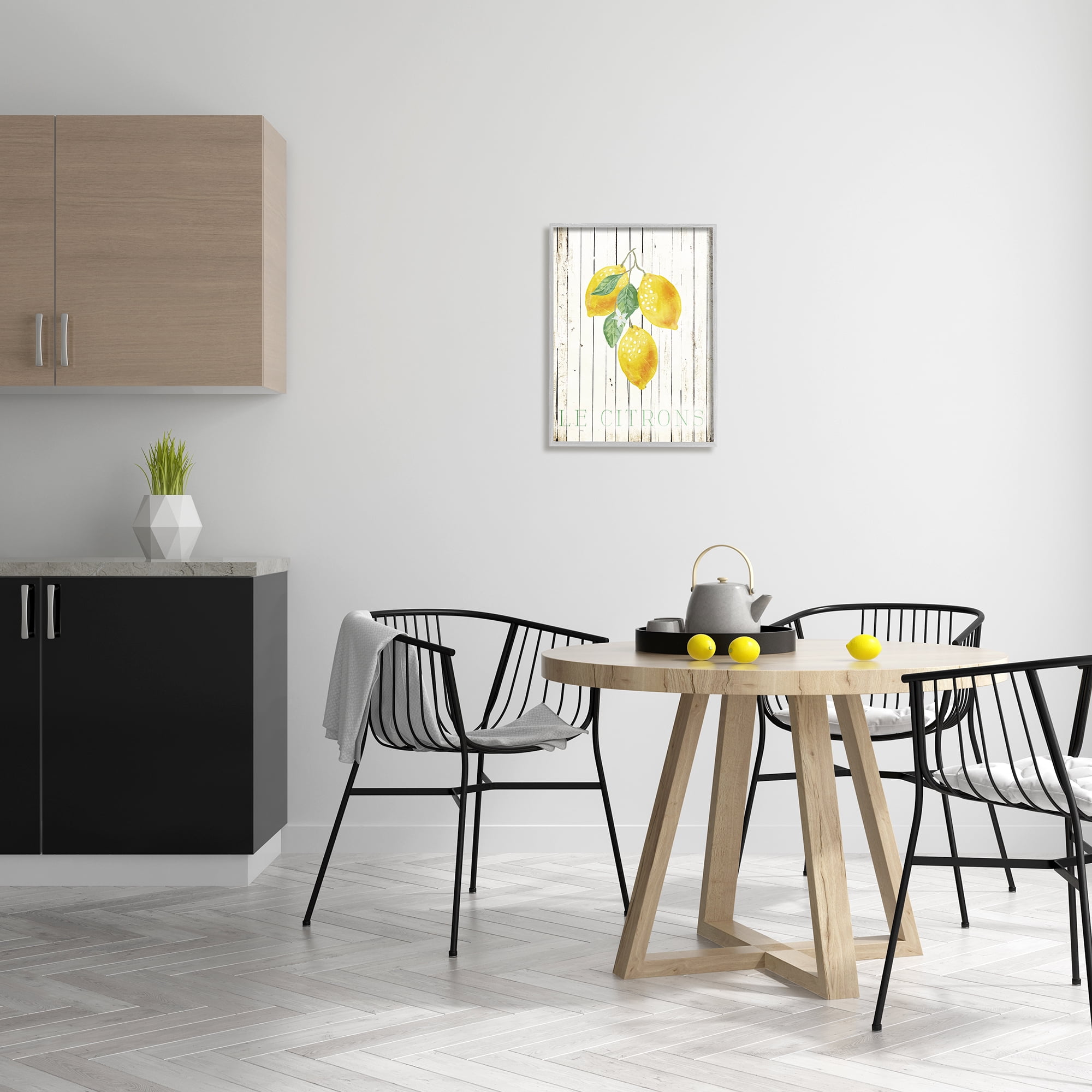 Stupell Le Citrons Lemon Fruits Rustic Food & Beverage Painting Gray Framed Art Print Wall Art