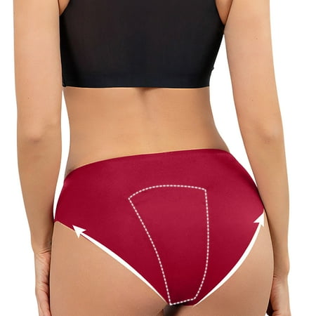 Summer Savings  Leak Proof Menstrual Panties  Cotton Underpants  Women s Physiological Underwear  Soft Comfort  Breathable  for Daily Use  Absorbent Protection  Plus Size Tops | Wine M  Sopatenor