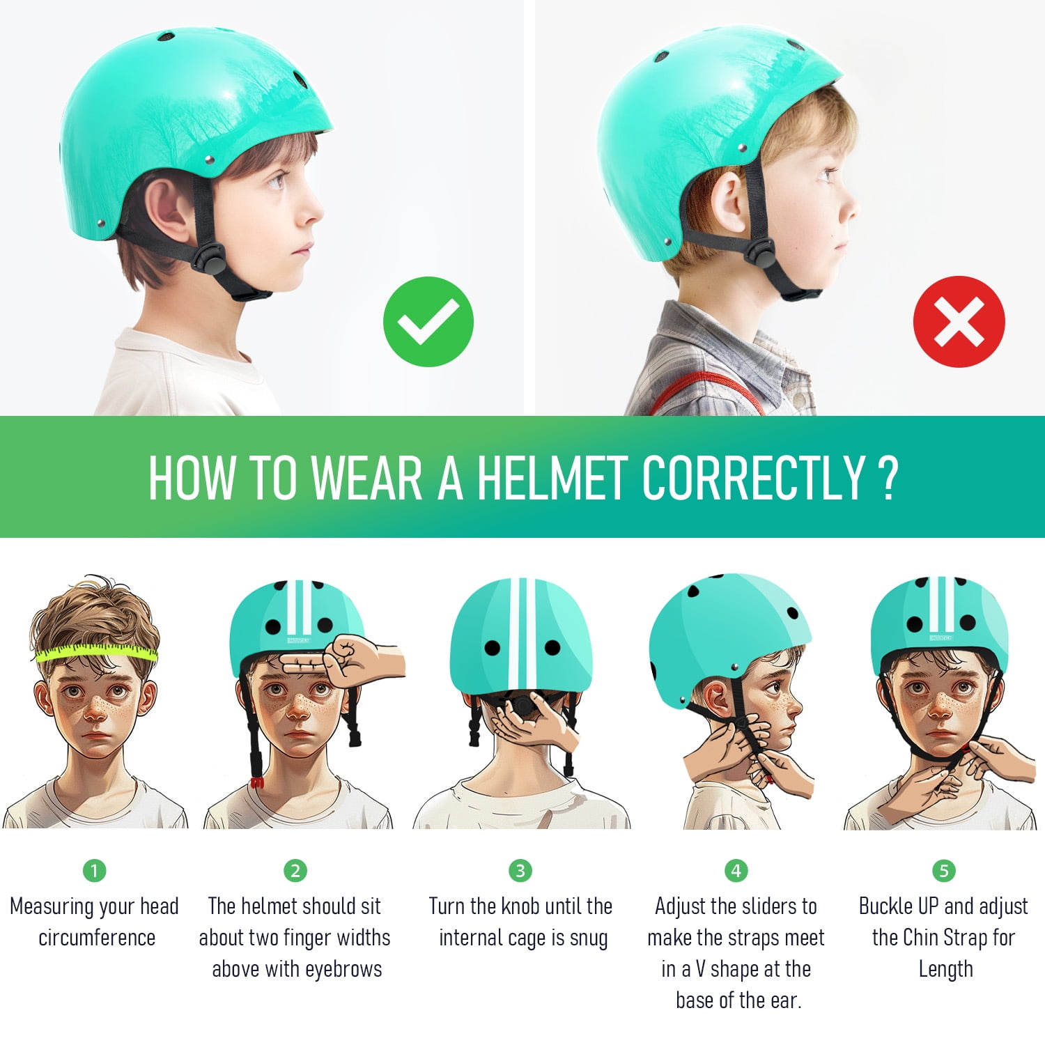 Mountalk Kids Bicycle Helmet, Matte Black/White (Boys)