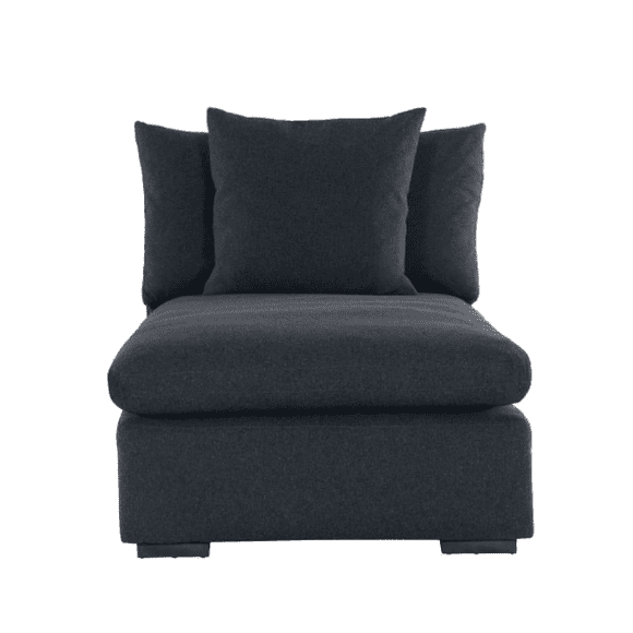 Comodin Kiva 2.0 Ebony de tela y madera para ampliar la capacidad del sofá, 84x100cm color gris
