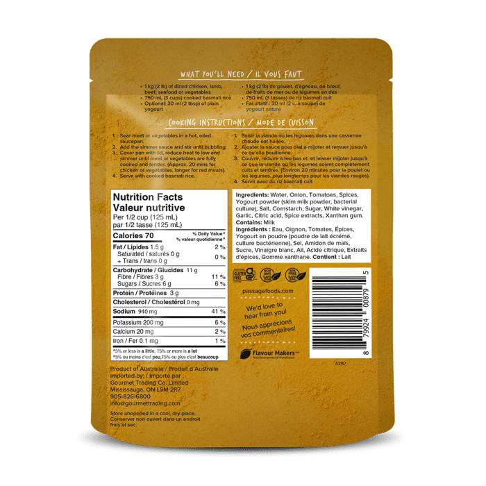 Passage to India - Tikka Masala Sauce (340ml) - Walmart.ca