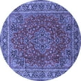thumbnail image 1 of Ahgly Company Machine Washable Indoor Round Medallion Blue Traditional Area Rugs, 8' Round, 1 of 4