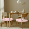 thumbnail image 4 of HELLHERO Dog Paw Print Chair Seat Covers for Dining Room Stretch, Dustproof Cushion Slipcovers for Kitchen, Dining Chair Seat Protector, Pink, 4 of 7