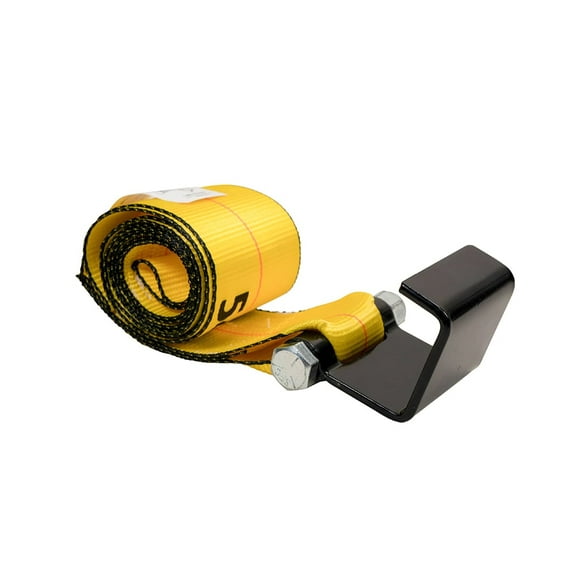 (10 Pack) 4" x 5 ft Roll Off Container Winch Strap with Flat Hook - 5400 LBS WLL Trailer Winch Strap Bolt-On Fittings for Easy Fastening