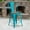 Crystal Teal-Blue, variant on Emma + Oliver 24"H Mint Green Metal/Wood Counter Height Stool with Back