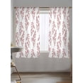 thumbnail image 5 of Sheer Curtains 72 Inches Long, Red Botanical Semi Sheer Curtains Light Filtering Window Treatment, Pastoral Elegant Spring Floral Privacy Voile Drapes for Living Room Bedroom 52x72 Inch, 5 of 7
